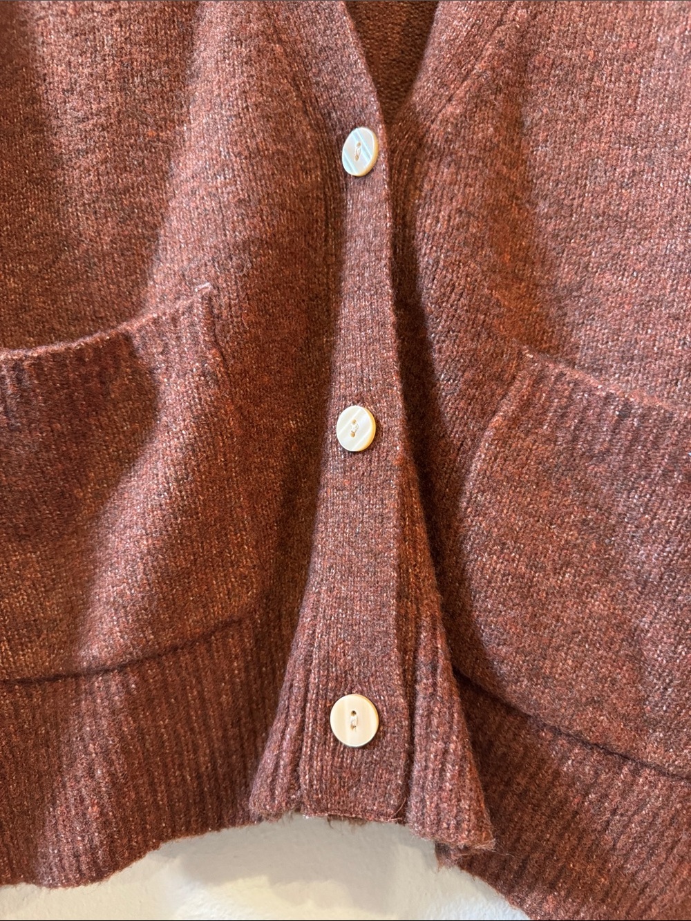 NWT Small Abercrombie & Fitch Women's Rust Cardigan with Front Pockets! - Picture 7 of 10